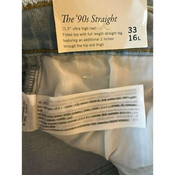 NWT Abercrombie & Fitch The 90's Straight Ultra High Rise Size 33/16L - Picture 8 of 9